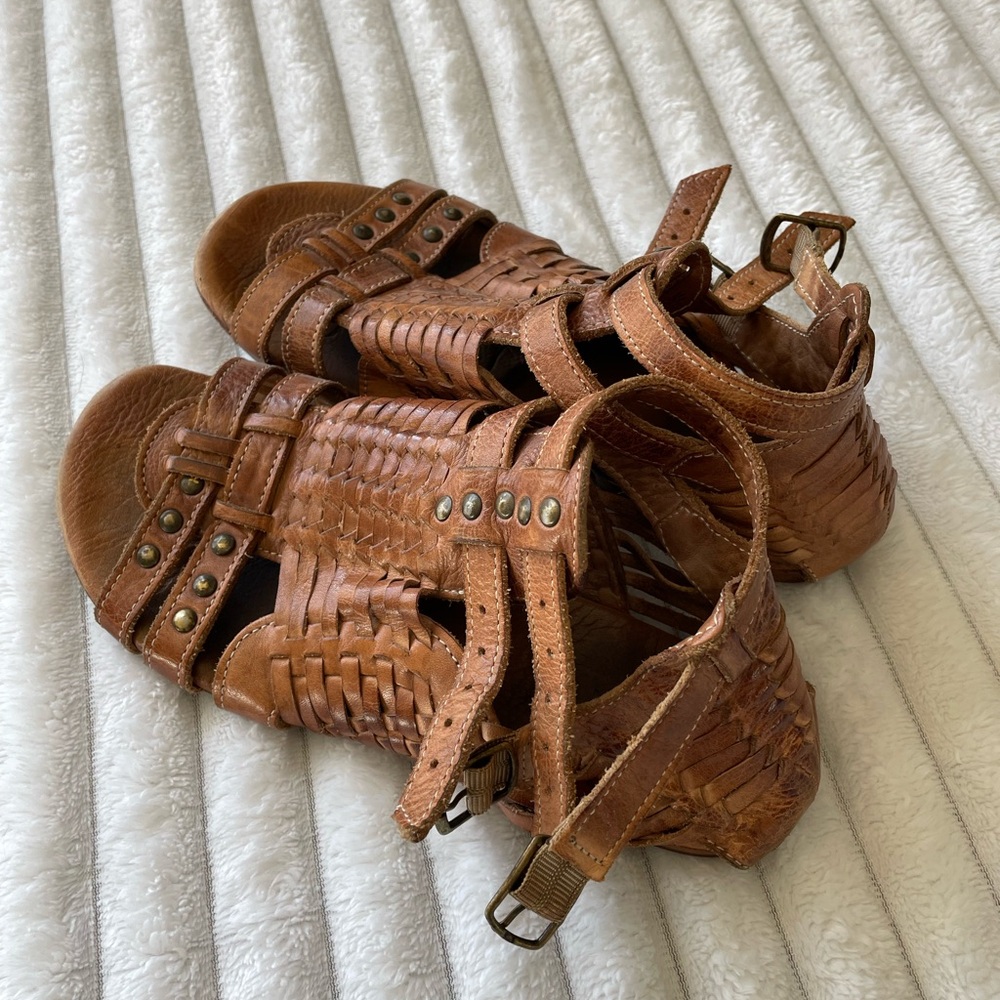 Bed Stu Tan Leather Sandals - Picture 2 of 3